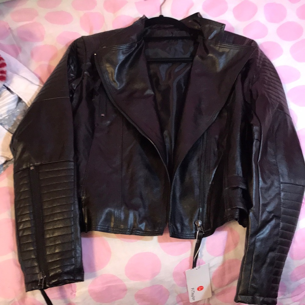 faux leather jacket